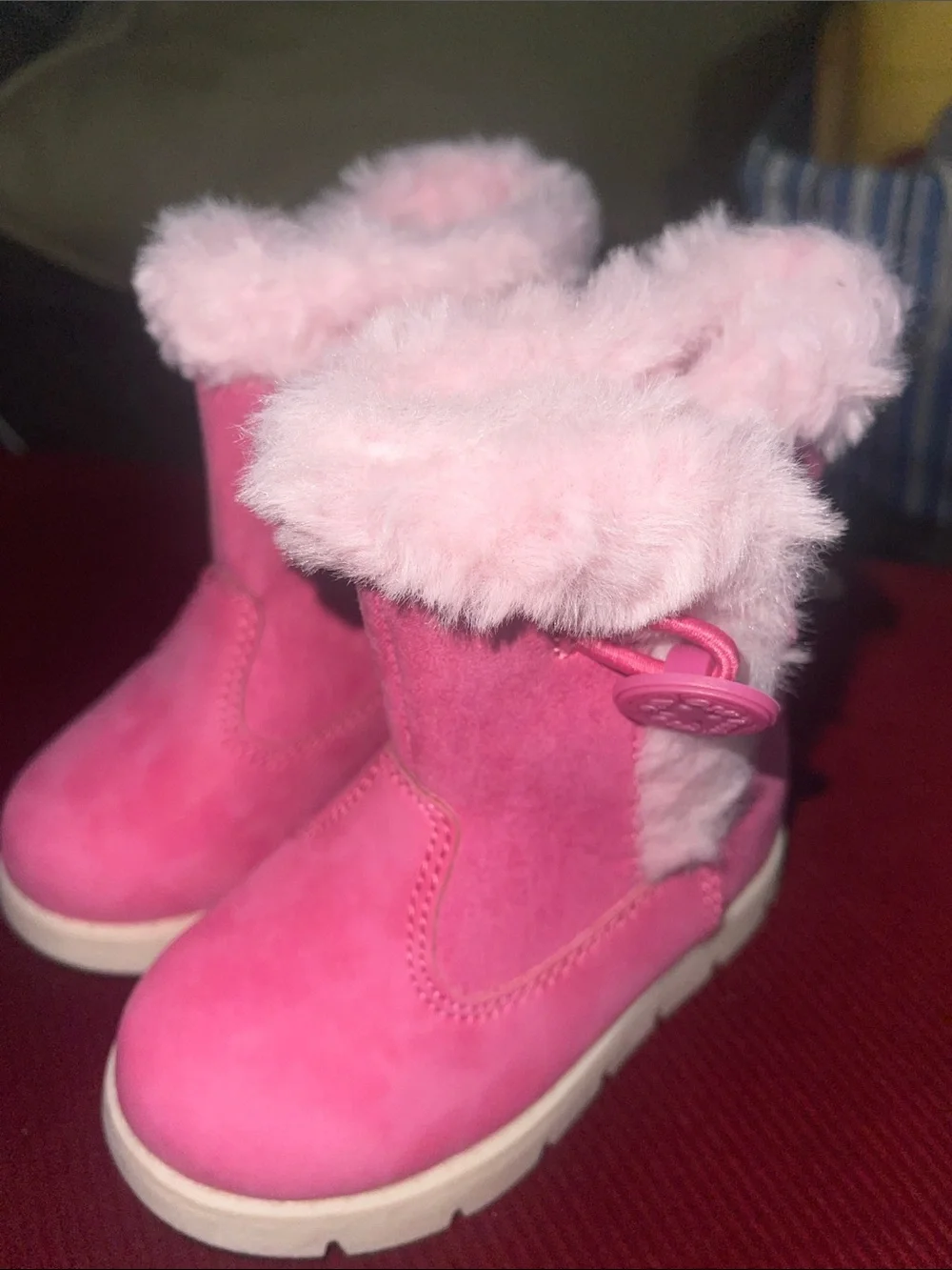 OshKosh B'gosh Pink Furry Cuff Toddler Boots